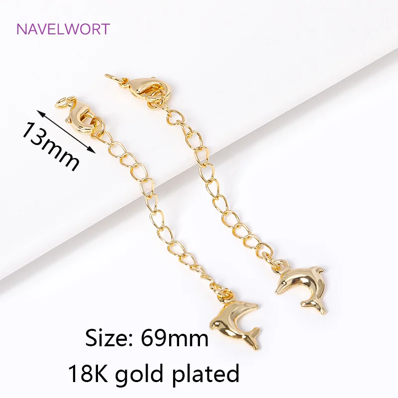 18 Karat vergoldet mit Karabinerverschlüssen, Endverlängerung, Schwanzkette, Verlängerungskette für Schmuckherstellung, DIY-Armband, Halskette – Detail 36