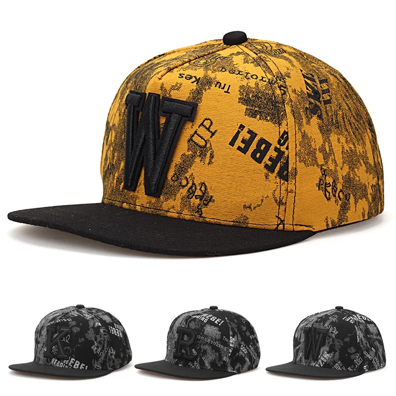 Boné de alta qualidade A++ para primavera/verão, com letras, estilo hip-hop, aba reta, modelo duckbill, boné de beisebol, boné para dança de rua.