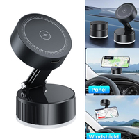 Magnetic Car Phone Holder [15W Wireless Charger] [Vacuum Suction Cup]Foldable Car Mount for Dashboard/Windshield/Smooth Surface