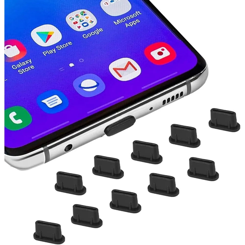 

US Shipping USB C Cover 10 Pack Type C Dust Plug Charger Port Protector for iPhone 17 16 15 Pro Max Samsung Galaxy S24 S23
