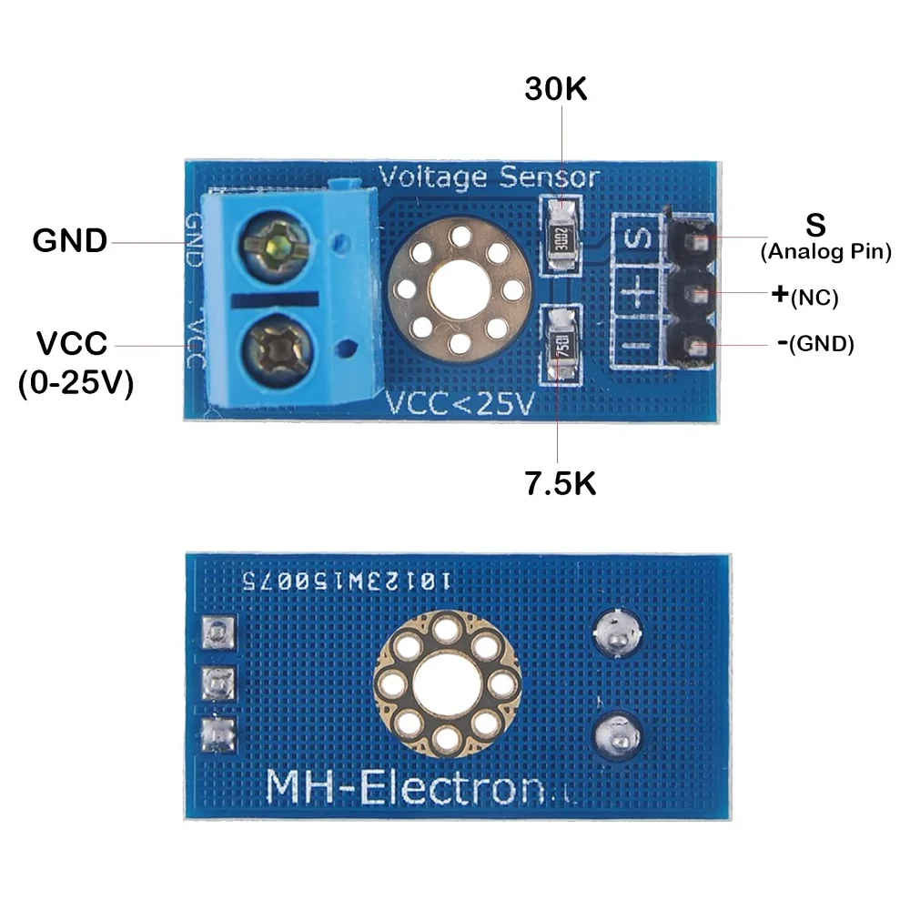 Smart Electronics Standard Voltage Sensor Module DC 0-25V Test Electronic Bricks Smart Robot Terminal Sensor for Arduino