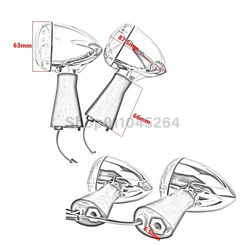 Motorcycle Front Rear Chrome Bullet Turn Signal Indicator Light Blinker For Indian Scout Sixty BOBBER 2014-2021 2019 2020