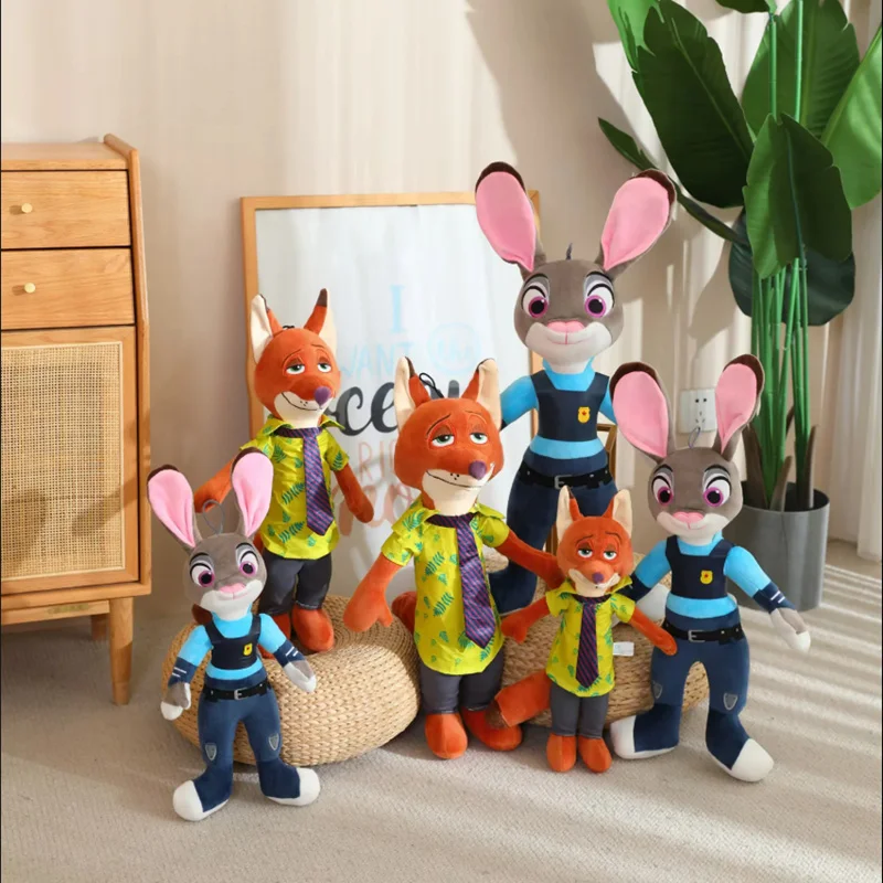 

60cm Zootopia Judy Plush Toy Doll Nick Doll Ornaments Children Sleeping Pillow Cushion Couple Holiday Gifts Kids Birthday Gift