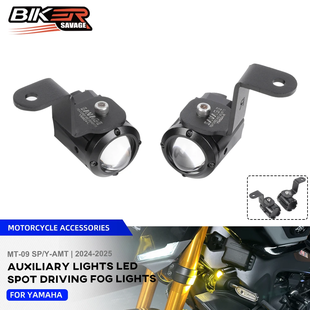 MT-09 Motorcycle Auxiliary Lights For Yamaha MT09 Y-AMT MT 09 SP 2024-2025 Front LED Spot Driving Fog Lights Fog Lamps Assemblie