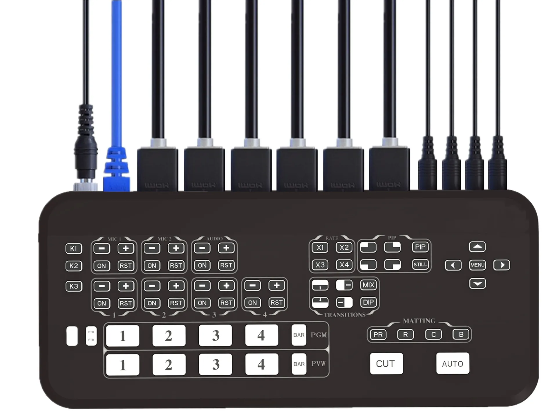 Full Hd 1080p hdmi Video Switcher Mixer for Live Streaming Multi Camera Video Switcher hdmi