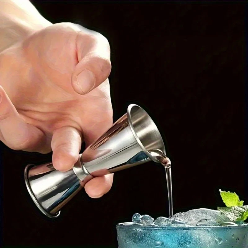 DIY Mixing Tool, stainless steel graduated cup. Functional utensil for cocktails, liquid drinks in bar and party scenes