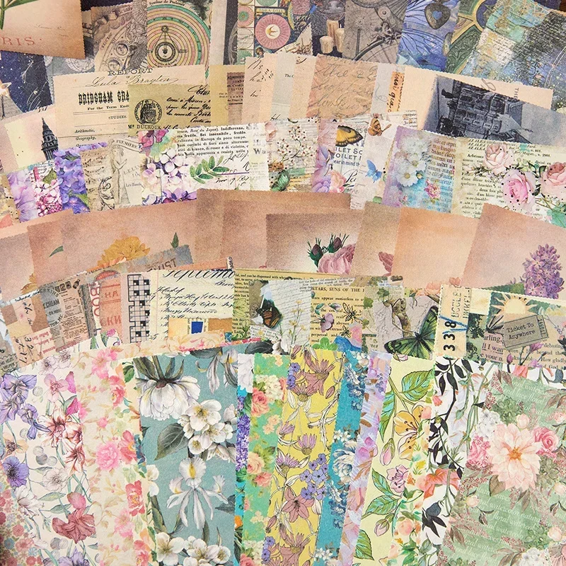 30Pieces Vintage Material Paper Twilight Poetry Decoration Base Supplies Writing Notebooks Background Scrapbook 128*89mm