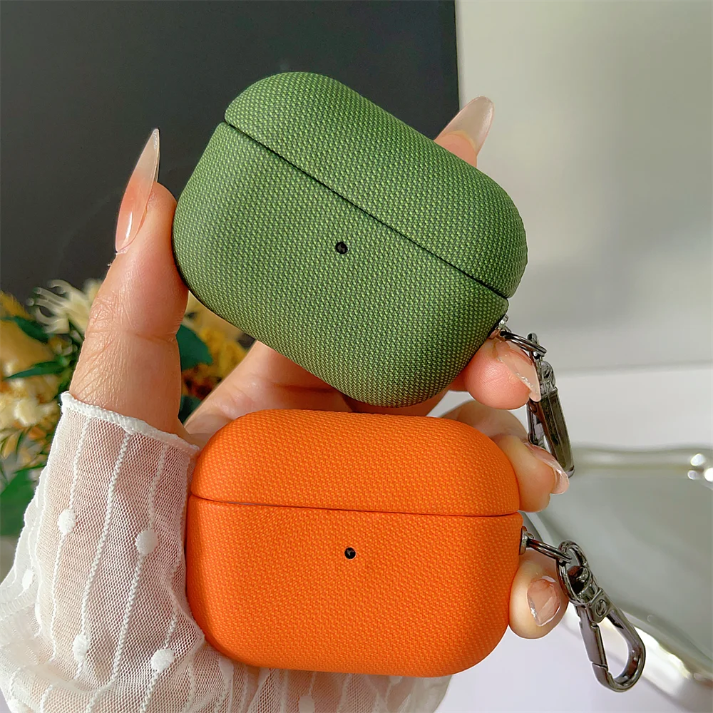 Luxuriöse Tech-Gewebe-Kopfhörerhülle für Airpods 4 3 2 1 Pro 3 2 2. Generation, kabellose Kopfhörer-Schutzhülle für Apple AirPods Pro2 Pro3