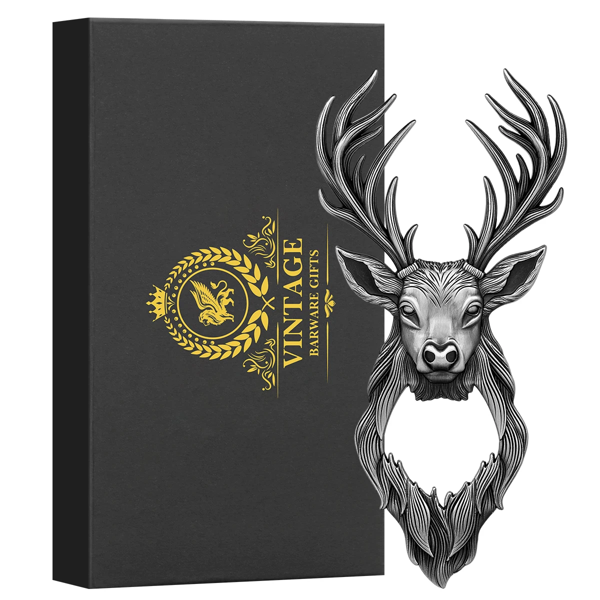Antique Style Deer Head Bottle Opener Sculpted Stag Antler Design Household Bar Accessory Housewarming Birthday Present