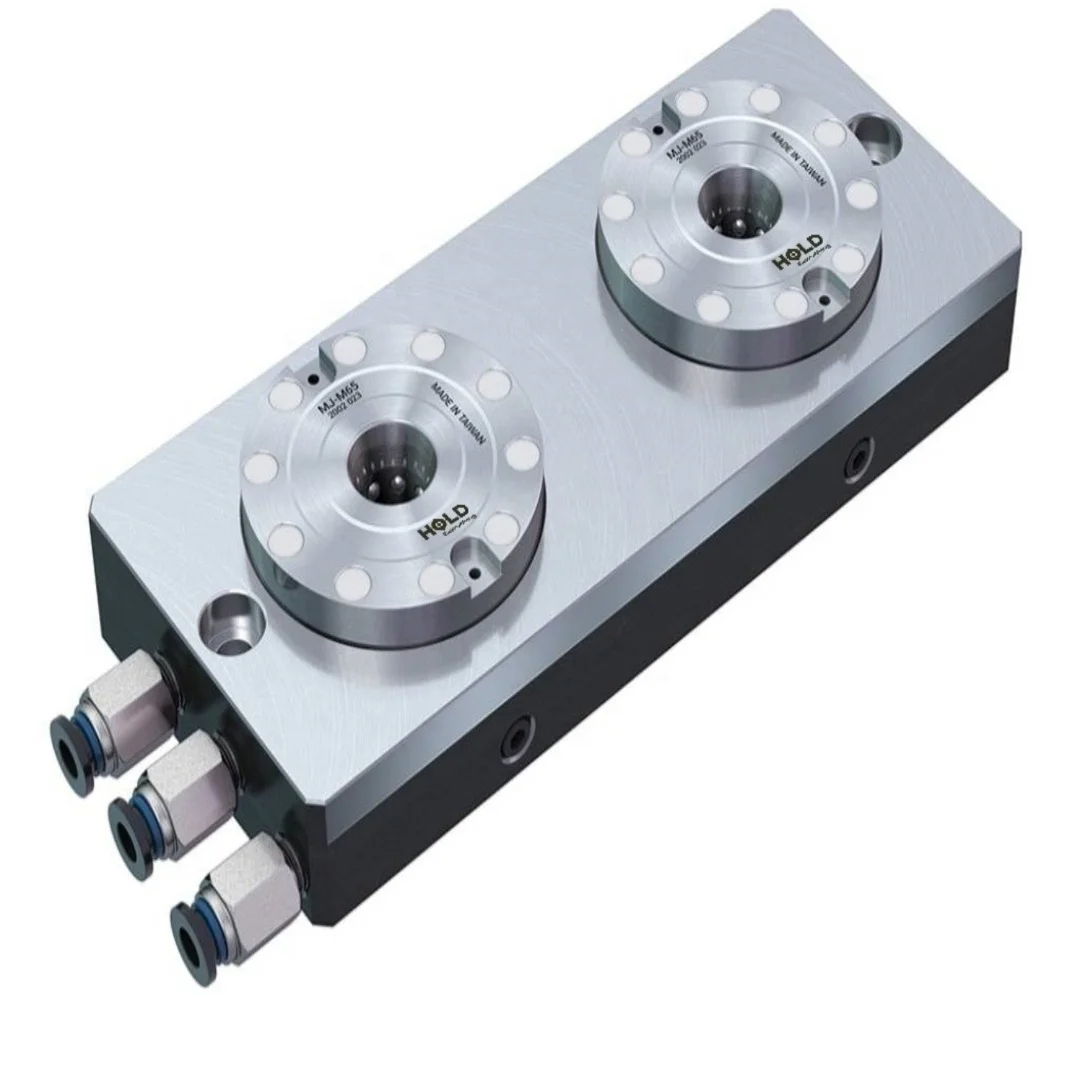 Cambio Pneumatic Zero Position Clamping Collet Centering Chuck Black Oxide Surface Treatment S45C Material Quick Change Milling