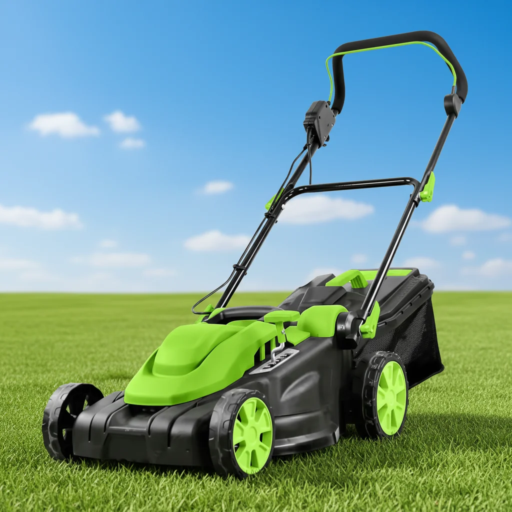Cortadora de Césped Eléctrica VERTAK de 1600W, Industrial, 230V-240V, con Cable, Caja Recolectora de 40L, para Uso Comercial, Fácil Devolución