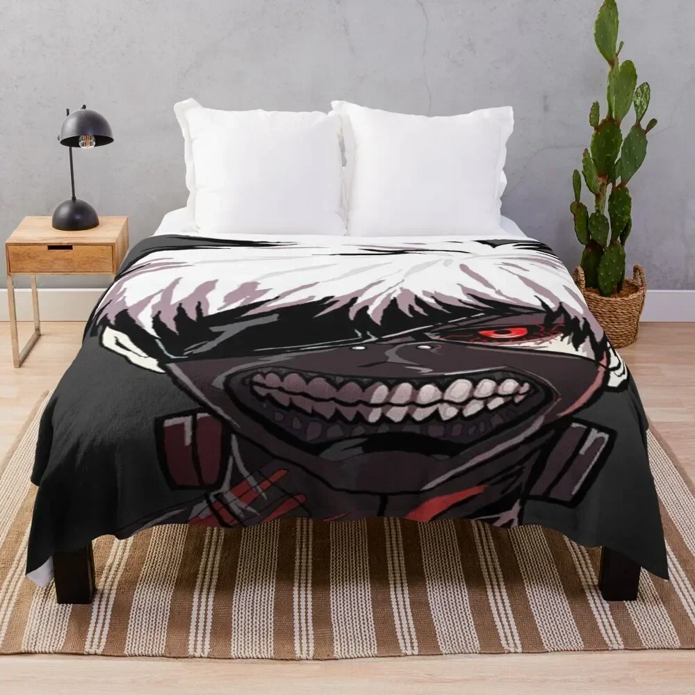 Ken Kaneki Digital Throw Blanket Hairy blankets and throws Bed linens wednesday Blankets