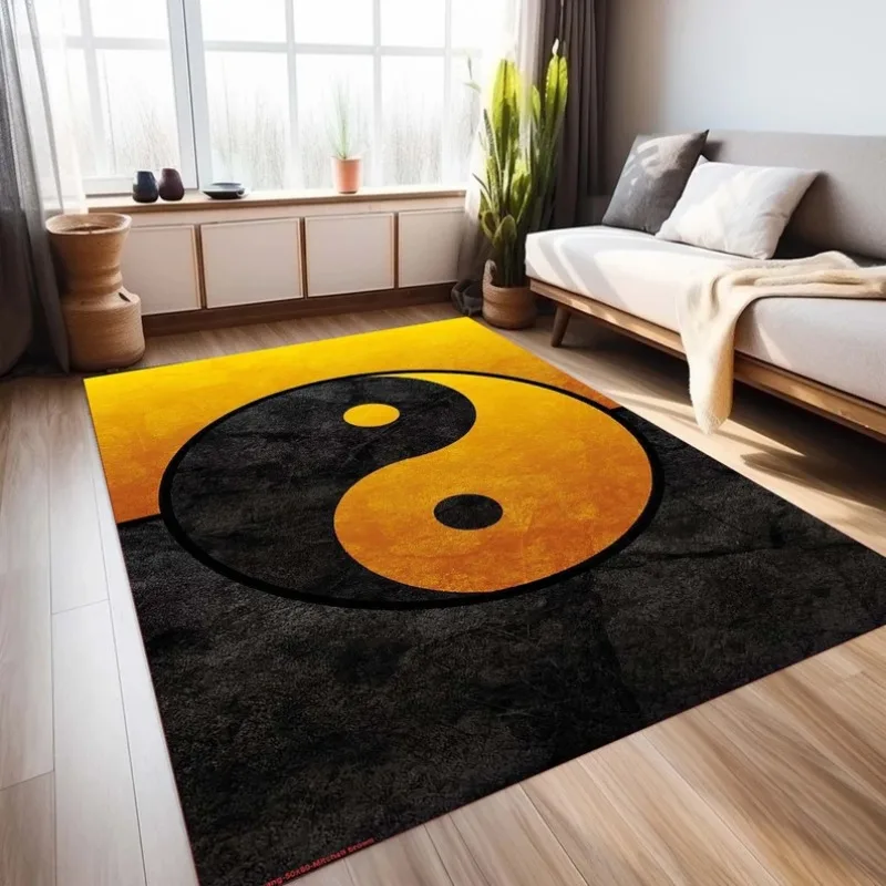 Cartoon Astronaut Rugs Owl Tai Chi Gossip Striped Pattern Plush Carpet Living Room Sofa Holiday Decoration Non-slip Washable Rug