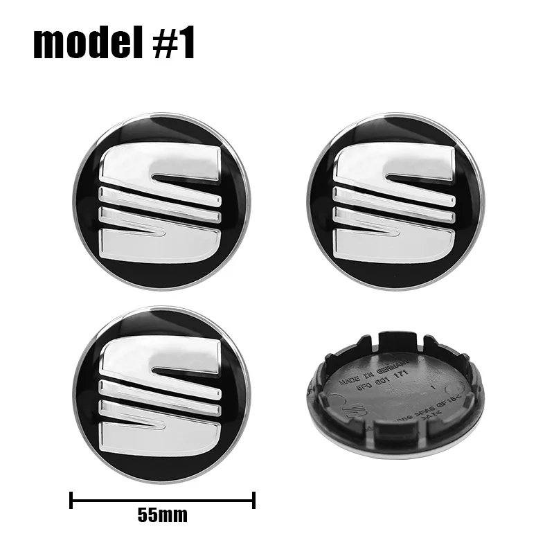 4Pcs 55 56 60 65mm Car Wheel Hub Center Cap For Seat Ibiza 6J 6F Leon cupra MK1 MK2 Altea FR Rim Cover Emblem Stickers Accessory