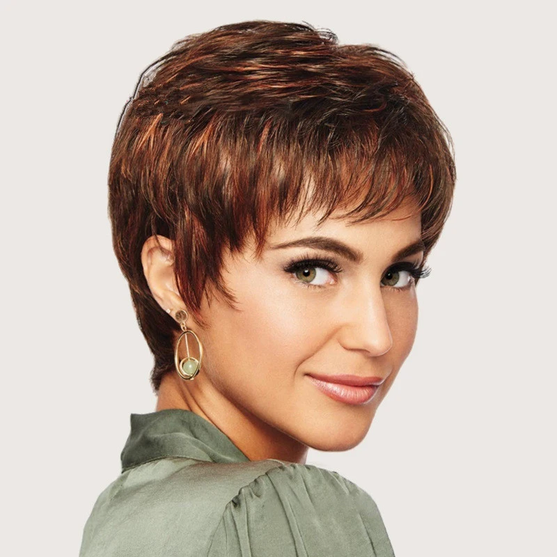 : New European and American women's , high-temperature synthetic short curly hair wig