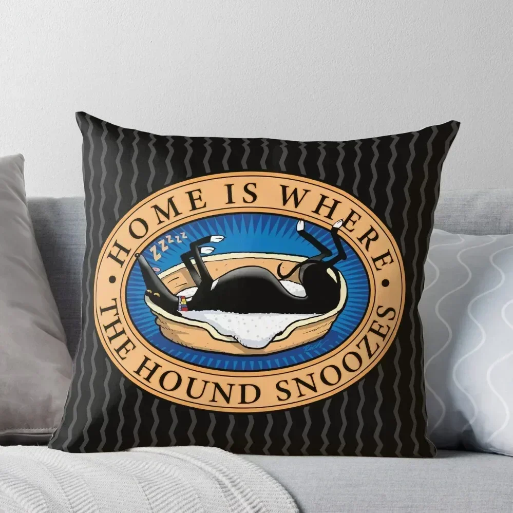 Home is where the Hound snoozes Throw Pillow Pillow Cover Marble Cushion Cover Decorative Cushions pillow