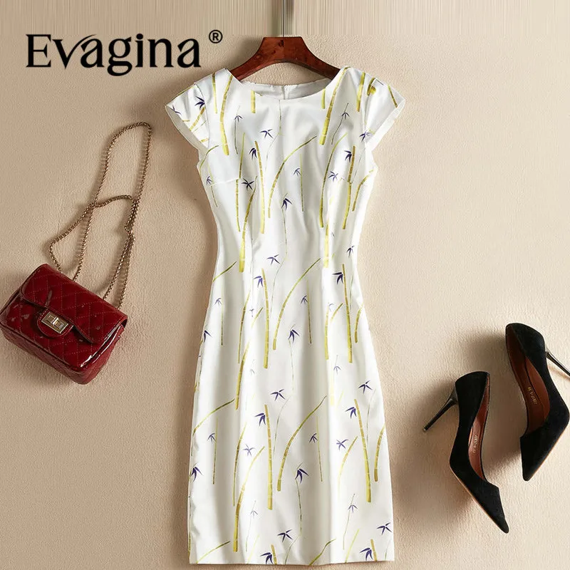 

Evagina New Fashion Runway Designer Dress Women's Garment Sleeve Elegant Print Casual S-XXL Mini Fit Hip Wrap Dresses