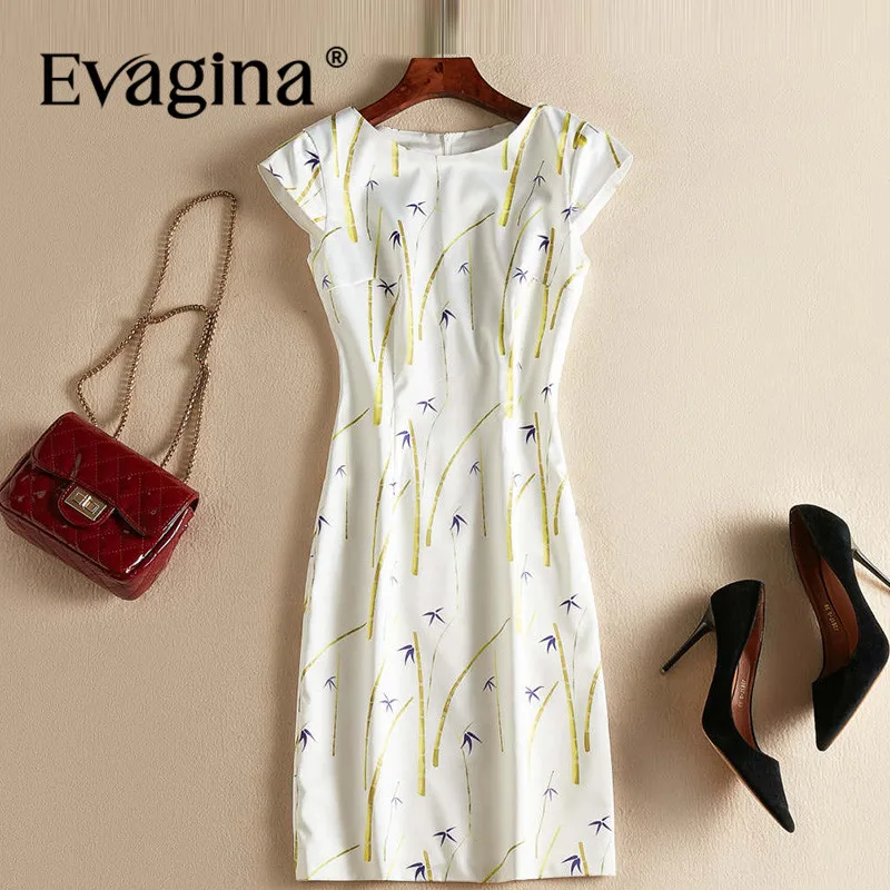 Evagina New Fashion Runway Designer Dress Women's Garment Sleeve Elegant Print Casual S-XXL Mini Fit Hip Wrap Dresses