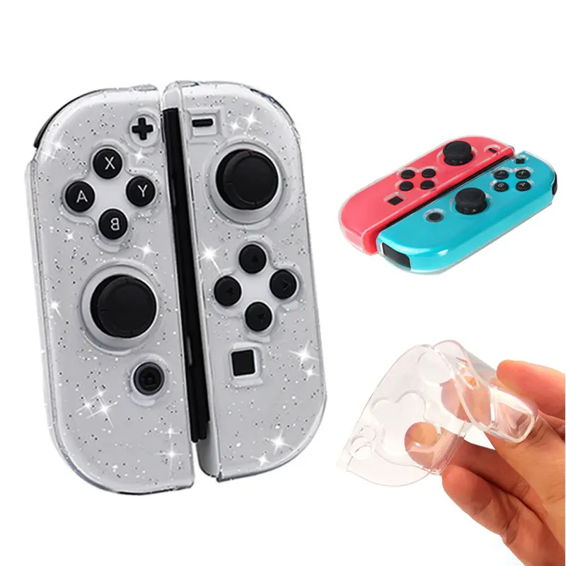 

Hard PC Transparent Case For Nintendo Switch Oled Joycon Controller Gamepad Shell Crystal Clear TPU Game Handle Protective Cover