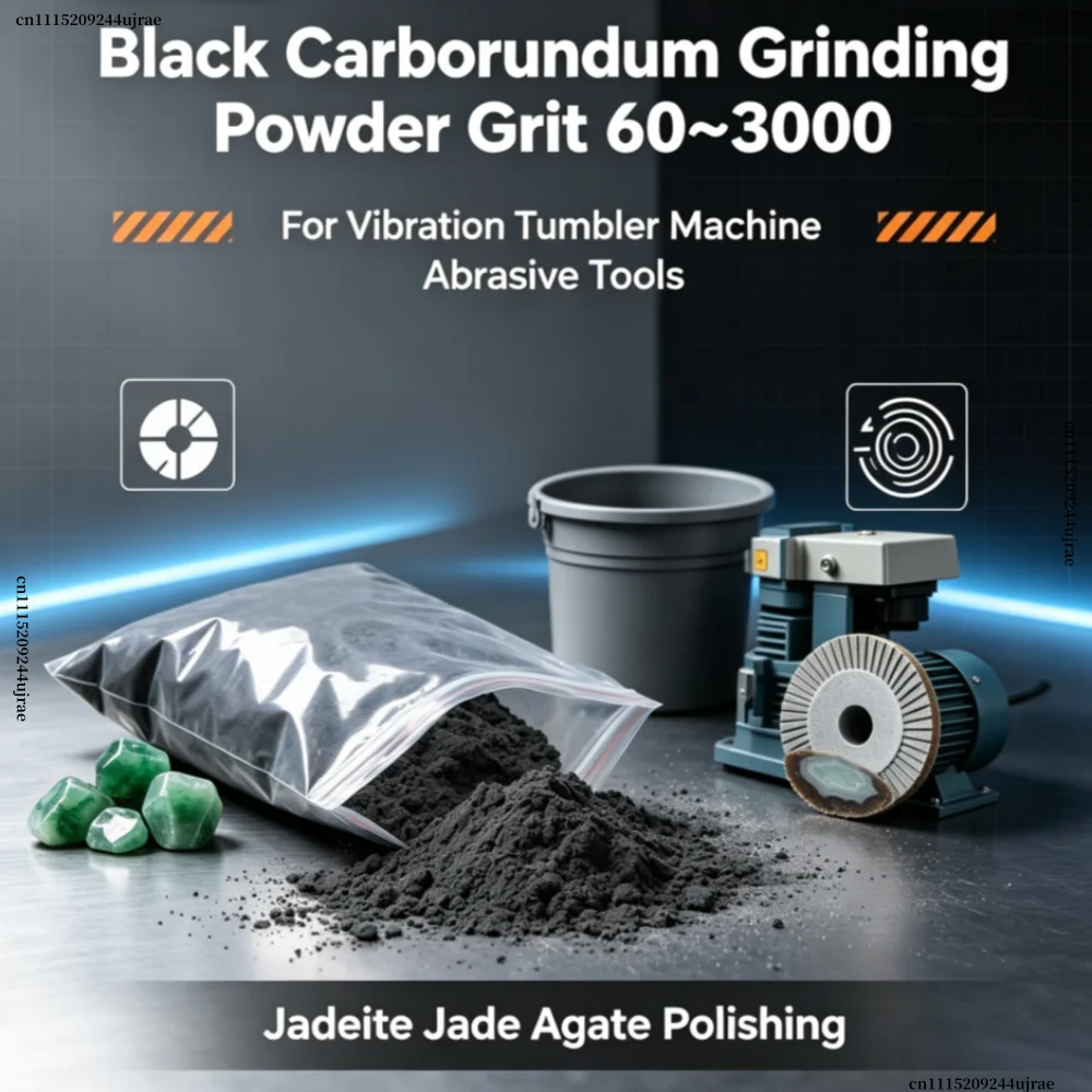 Black Carborundum Abrasive Powder Grit60~3000, Grinding Polishing Powder for Vibration Tumbler Machine Jadeite Agate