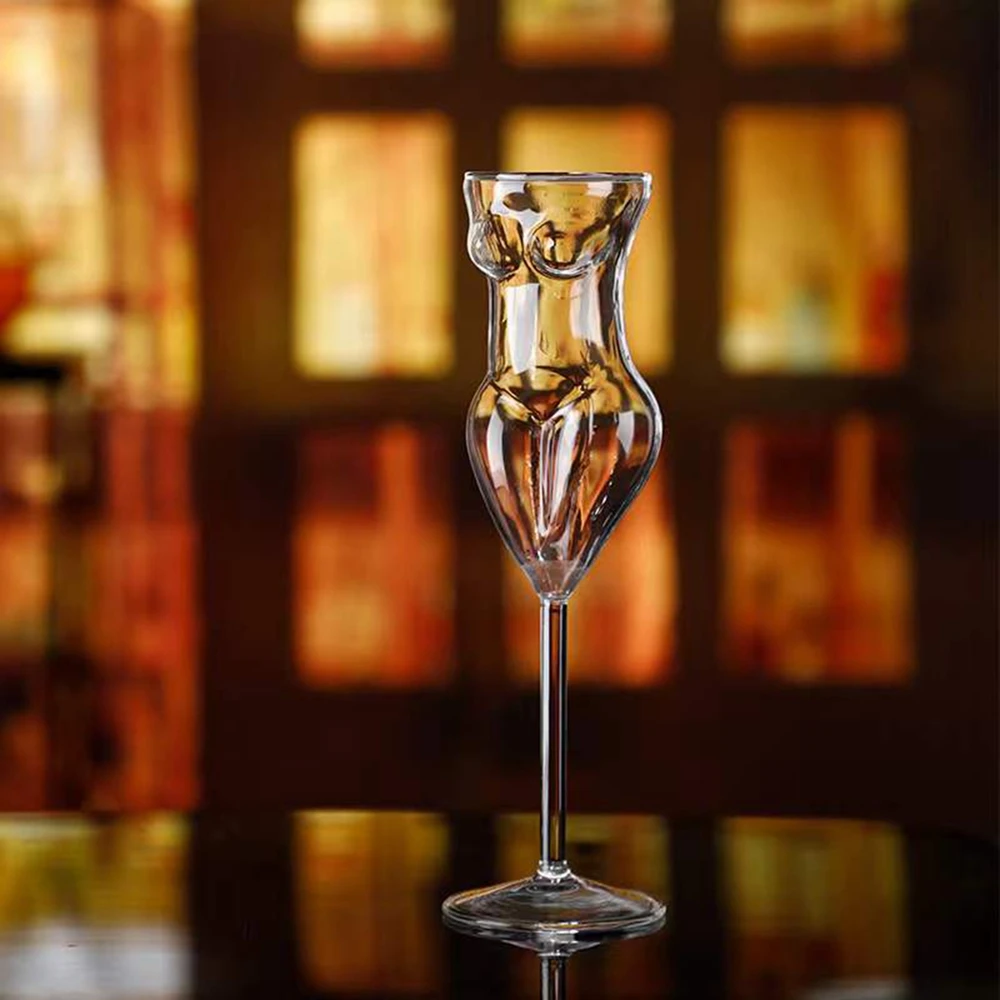 200ml Whiskey Cocktail Glass Sexy Female Body Shape Wine Glass Cup For Night Bar Goblet Transparent Body Champagne Glass Cups