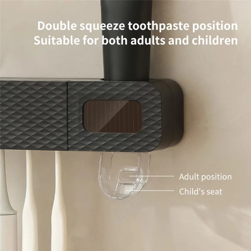 ABBK-Toothbrush Holder Wall Mounted Automatic Toothpaste Squeezer Storage Rack Bathroom Accessories Toothpaste Dispenser