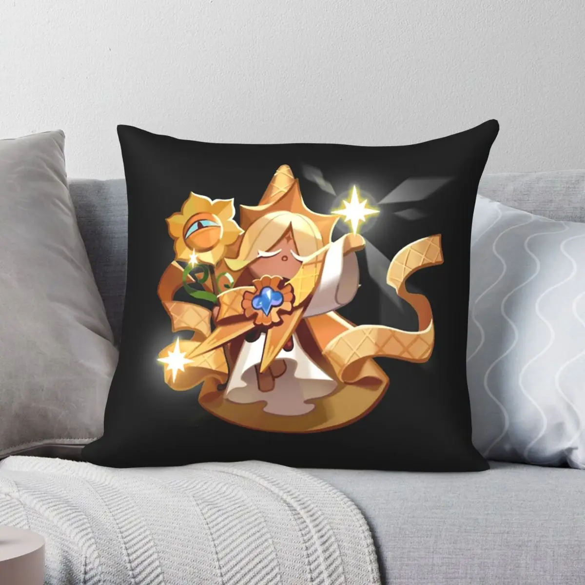 Pancake Cookie Run Pillowcase Polyester Linen Velvet Creative Zip Decor Throw Pillow Case Room Cushion Cover