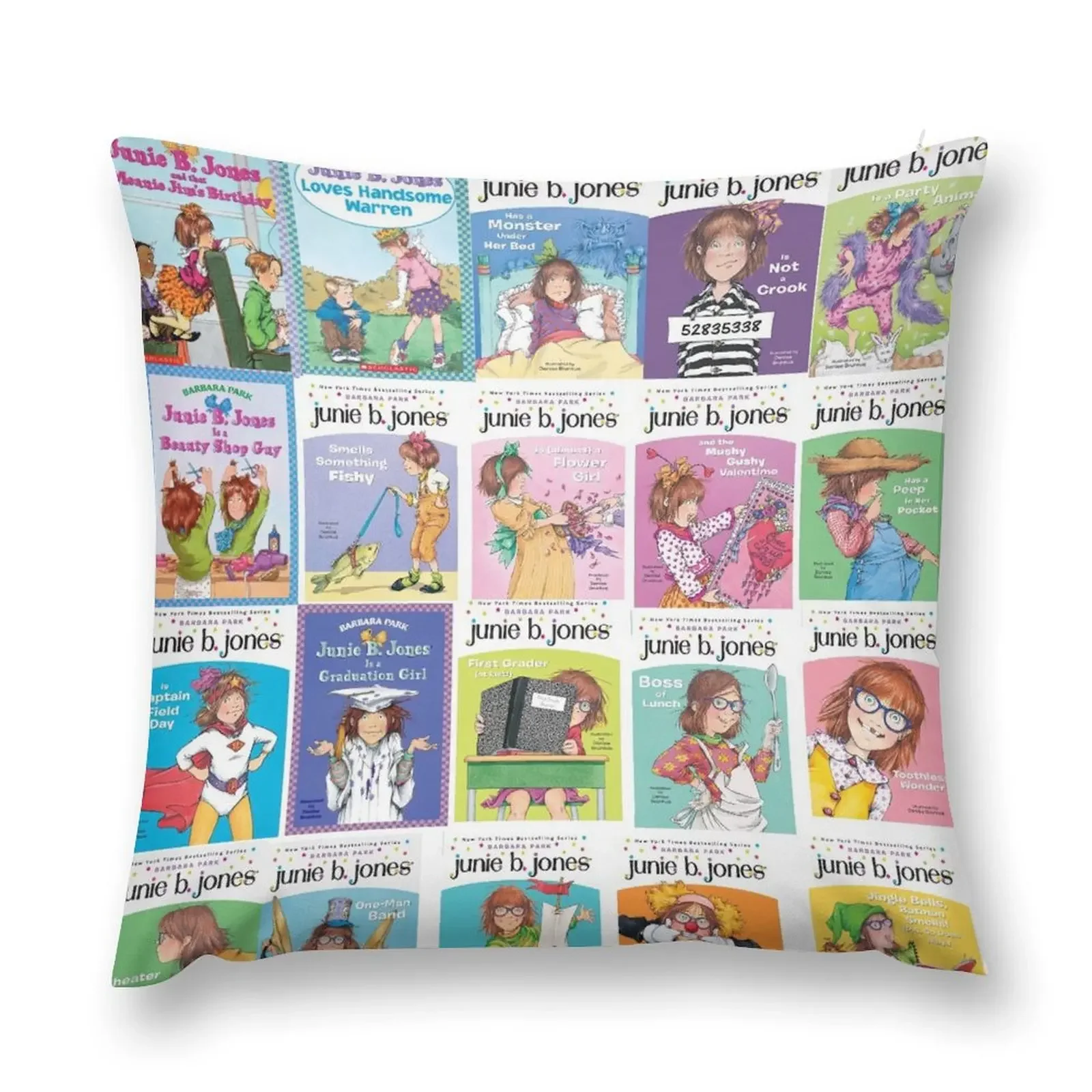 

Junie b. Jones books collage Throw Pillow Christmas Covers For Cushions sleeping pillows Cushion Child Sofa Cushion Cover pillow