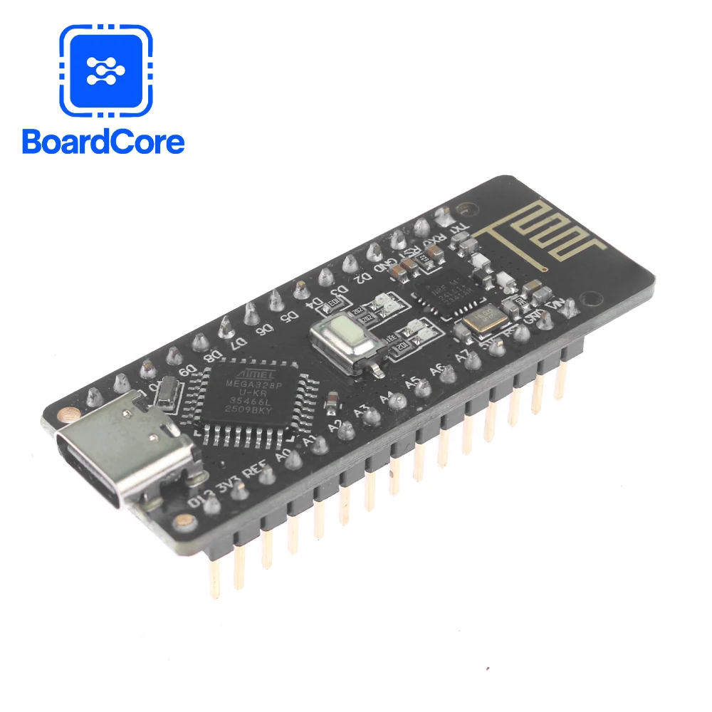 rf-nano-type-c-usb-compativel-atmega328p-nano-v30-integrado-nrf24l01-modulo-ch340-sem-fio-para-arduino