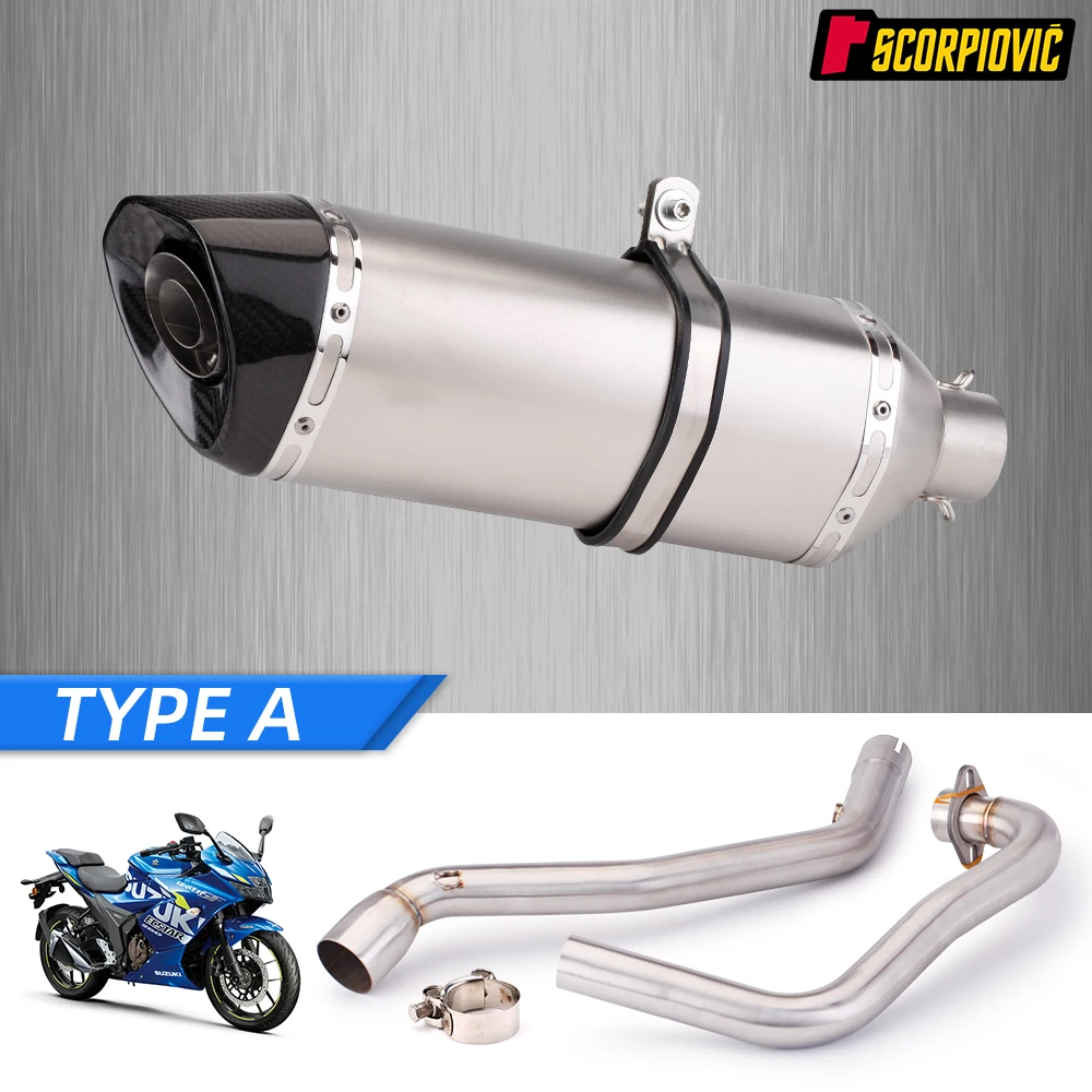 

Для Gixxer 250 Vstrom 250 Gixxer V strom Vstrom 250 передняя выхлопная труба мотоцикла 51 мм съемная система разъем трубки