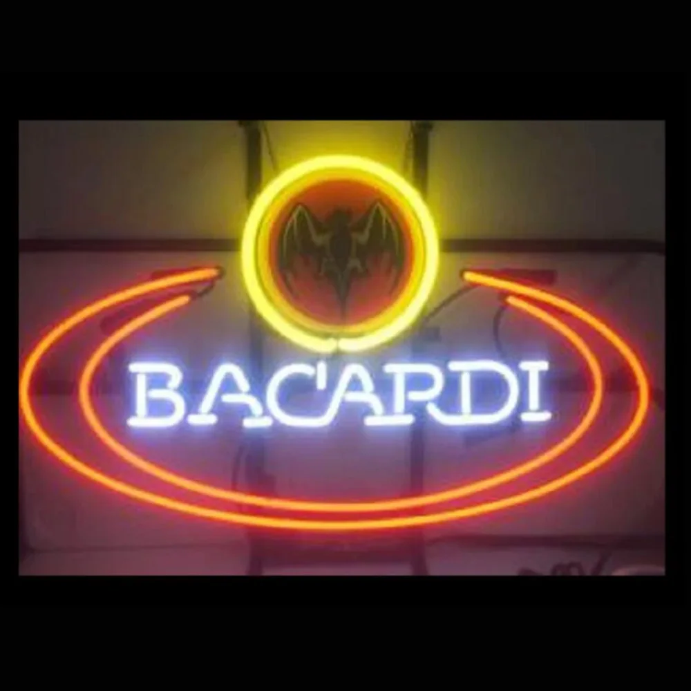 

BACARDId Bat Printed Custom Handmade Real Glass Tube Beer Bar Store Advertise Room Decoration Display Neon Sign Light 19"X15"