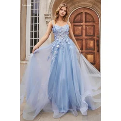 Amanda Princess Tulle Prom Gown Sweet Lace Embroidery A-line Evening Formal Elegant Sleeveless Floor-length Party Dresses 2024