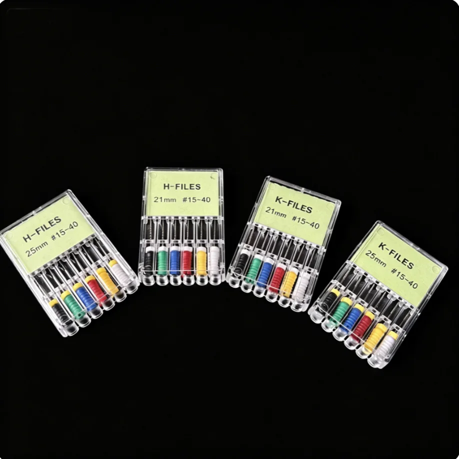 Hand Use H-Files/K-Files Stainless Steel Endodontic Root Canal Files 21mm 25milesm #15-#40 Dentist Endo Instruments