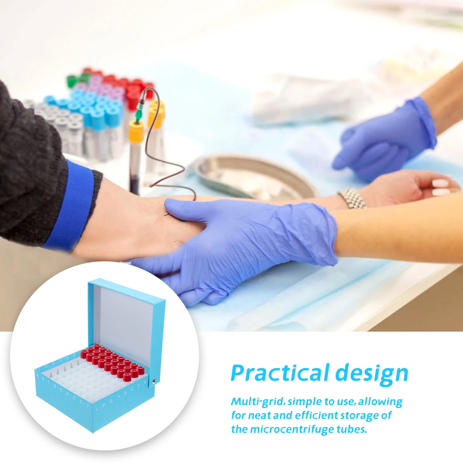 

81 Grid Tube Box Plastic Storage Holder for Freezer Microcentrifuge Sample Container Teaching Lab Equipment