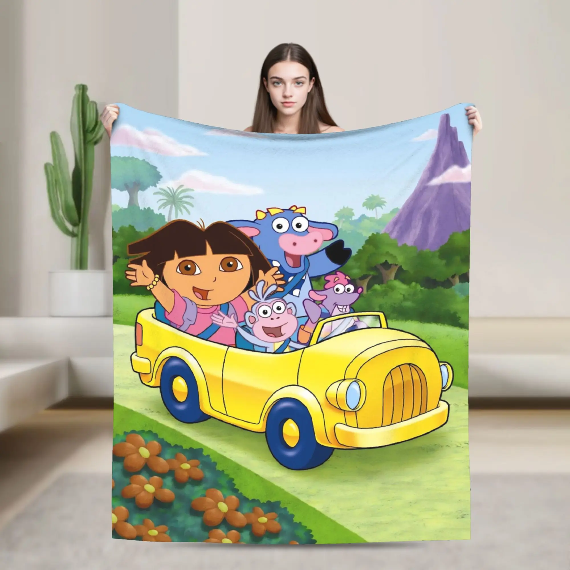 D-Doras The Explorers Throw Blanket for Couch  Fuzzy Soft Plush Blanket 50x60 Inches Multiple Sizes Bedspread for All Seasons