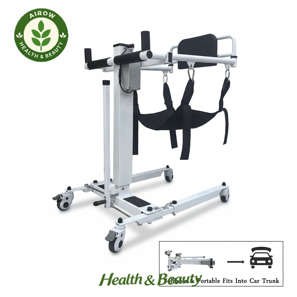 AIROW Caregiver-assist Electric Transfer Chair Adjustable Features Compact Design for Rehabilitation Therapy Supplies 135kg