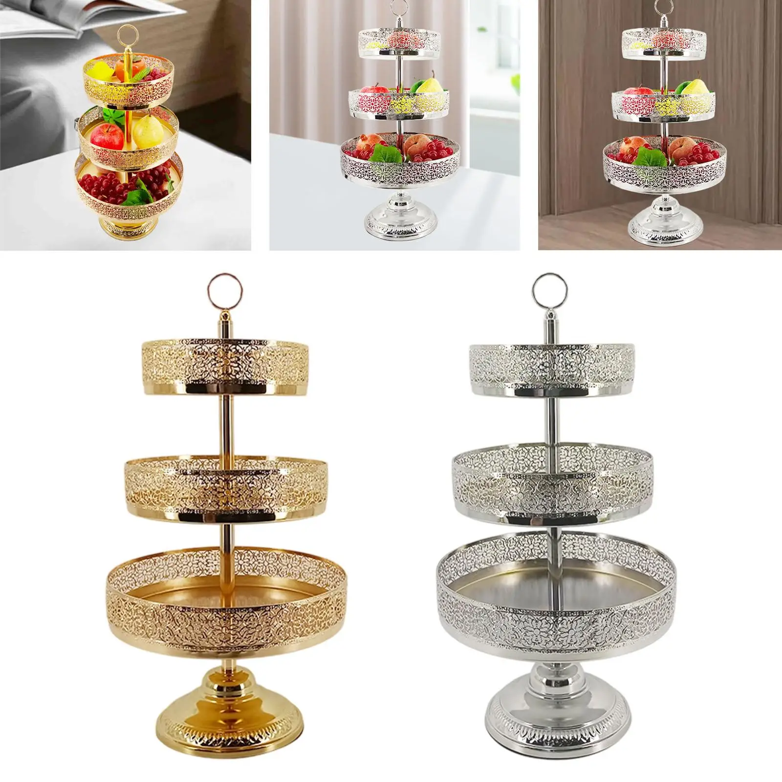 

3 Tiered Metal Cupcake Stand Dessert Stand Cake Holder Cupcake Tower for Baby Shower Anniversary Tea Party Celebration Desserts