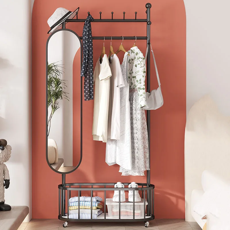 Garmentg Coat Rack Clothes Rack Shelfs Wheels Entrance Saving Clothes Rack Balcony Drying Perchero Pared Modern Furniture image 4
