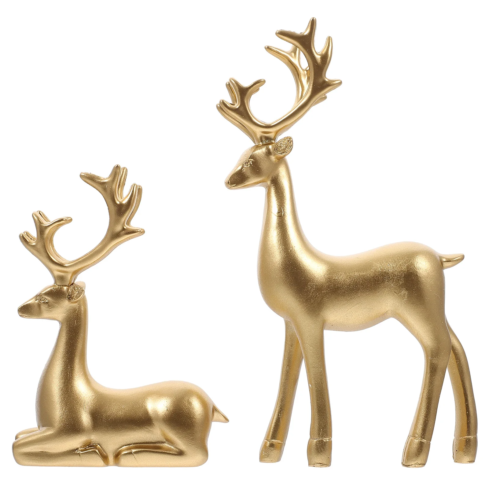 

Small Reindeer Figurine Decor Golden Elk Ornament Decorations Home Party Props Office