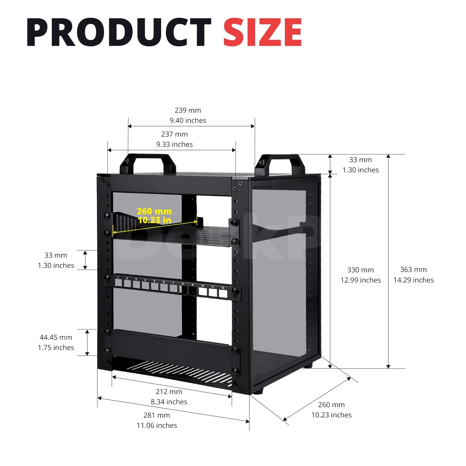 DeskPi RackMate T1/2 Plus Rackmount, 6U Server Cabinet for 10 inch Network, Servers, Audio, and Video Equipment