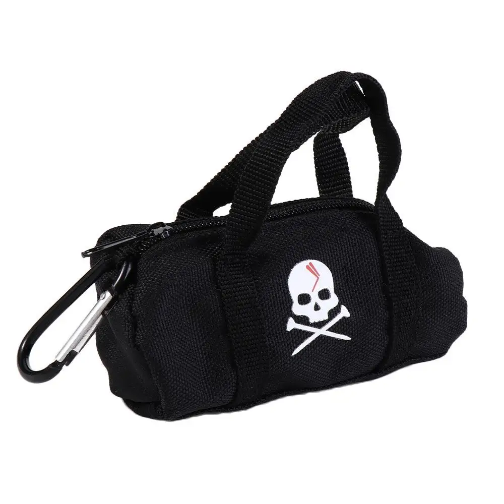 Skeleton Pattern Small Golf Storage Bag Lightweight High-Capacity Golf Ball Storage Pouch Zipper Portable Mini Golf Ball Bag