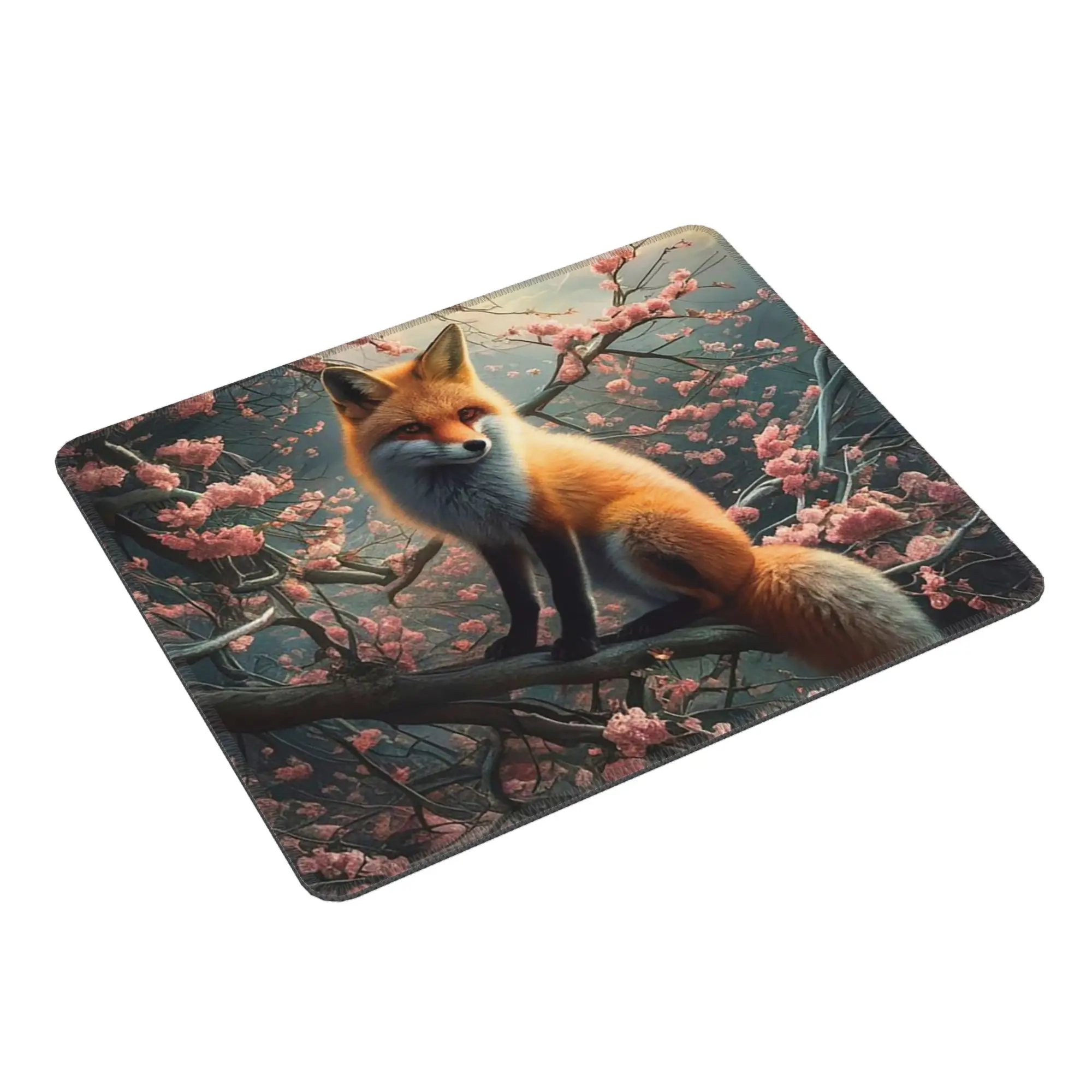 A Fox Perched On A Branch Painting Mouse Pad Computer Keyboard Mouse Mat Gaming PC Laptop Desk Mat Office Table Mats