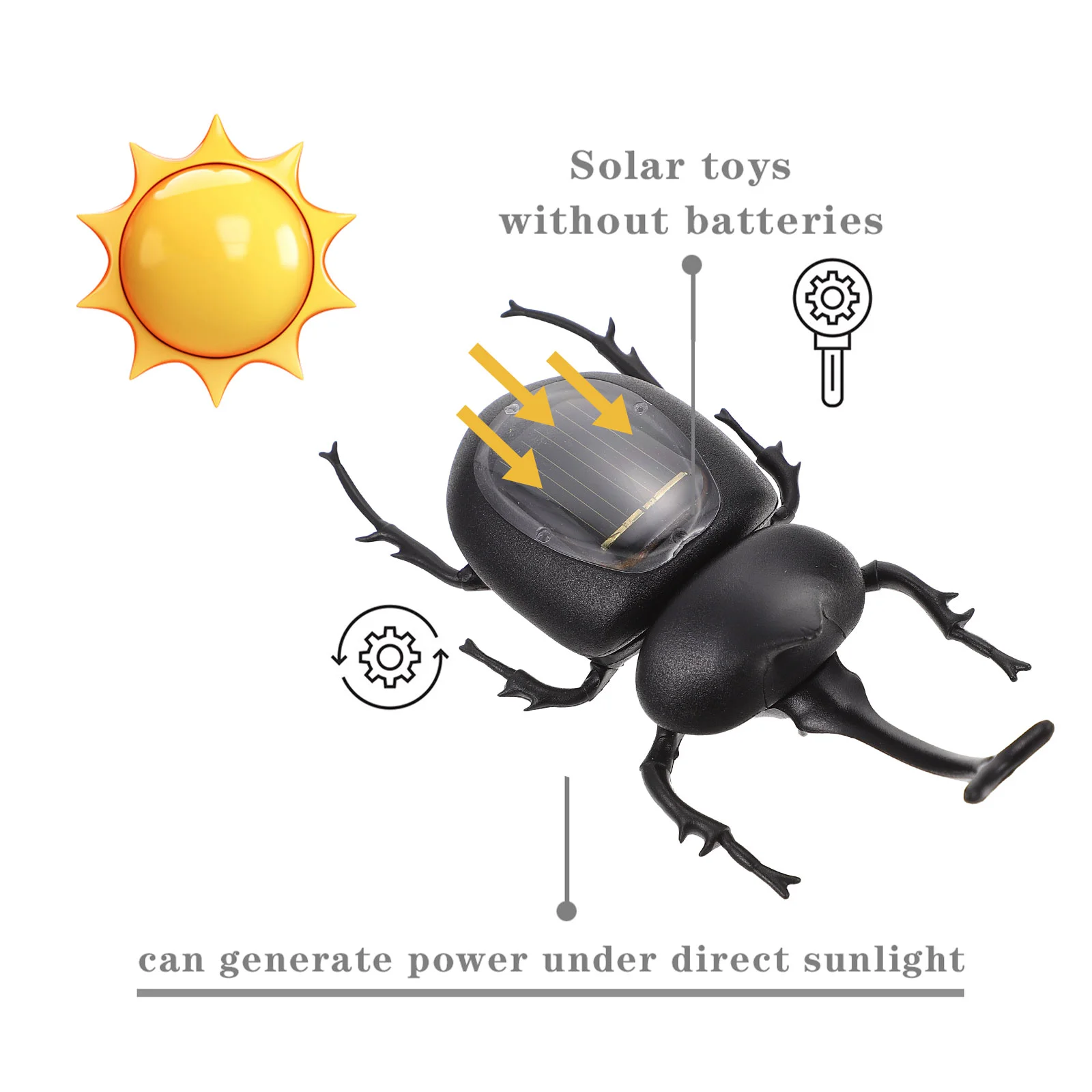 لعبة تعمل بالطاقة الشمسية على شكل حشرة، هدية للأطفال، ألعاب محاكاة خنفساء، مزحة مقلدة تعمل بالطاقة