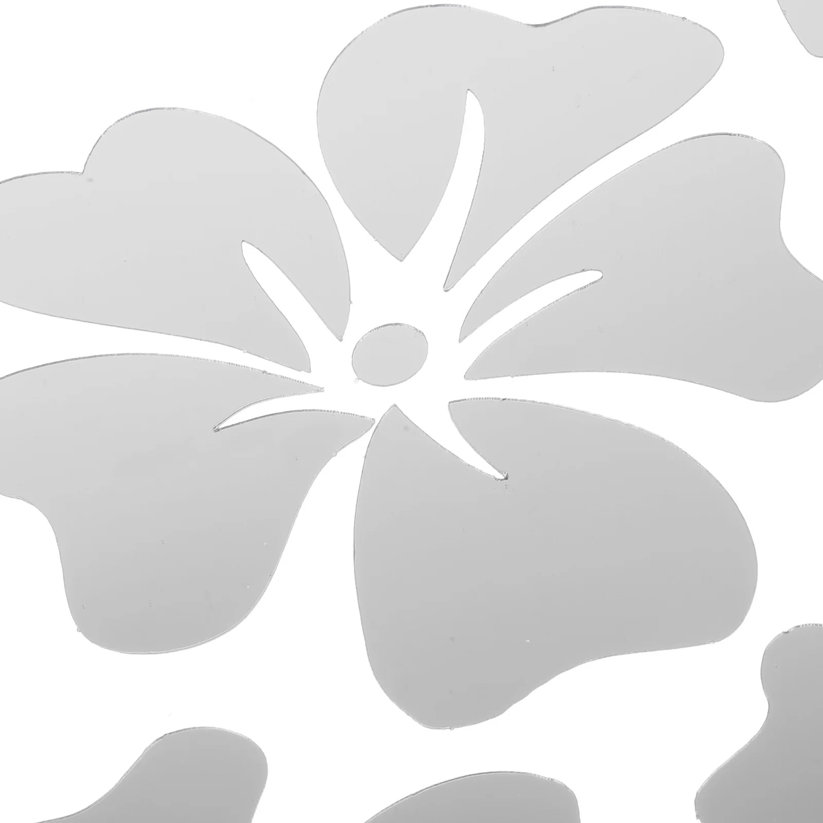 

1 set 3D Wall Mirror Decal Flowers Decor Stickers Home Decoration Silver Floral DIY Peel Stick Living Room Bedroom Closet Smooth
