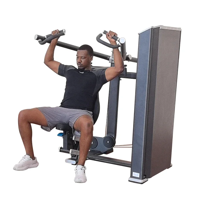 Pin Load Selection Machine, Commercial Gym Multi-Functional Steel Sitting-Type Shoulder Trainer Posture Pushing And Exercise