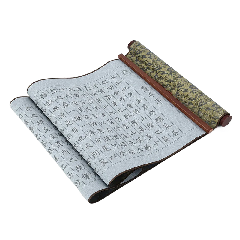 

Water Writing Cloth Scroll Copybook Beginner Brush Calligraphy Copybook Reusable Heart Sutra Chinese Water Writing Cloth Scroll