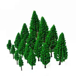 30pcs DIY Scale Materials Railroad Decor Buliding Layout Artificial Cedar Tree Miniature Model Green Scenery Scene Model