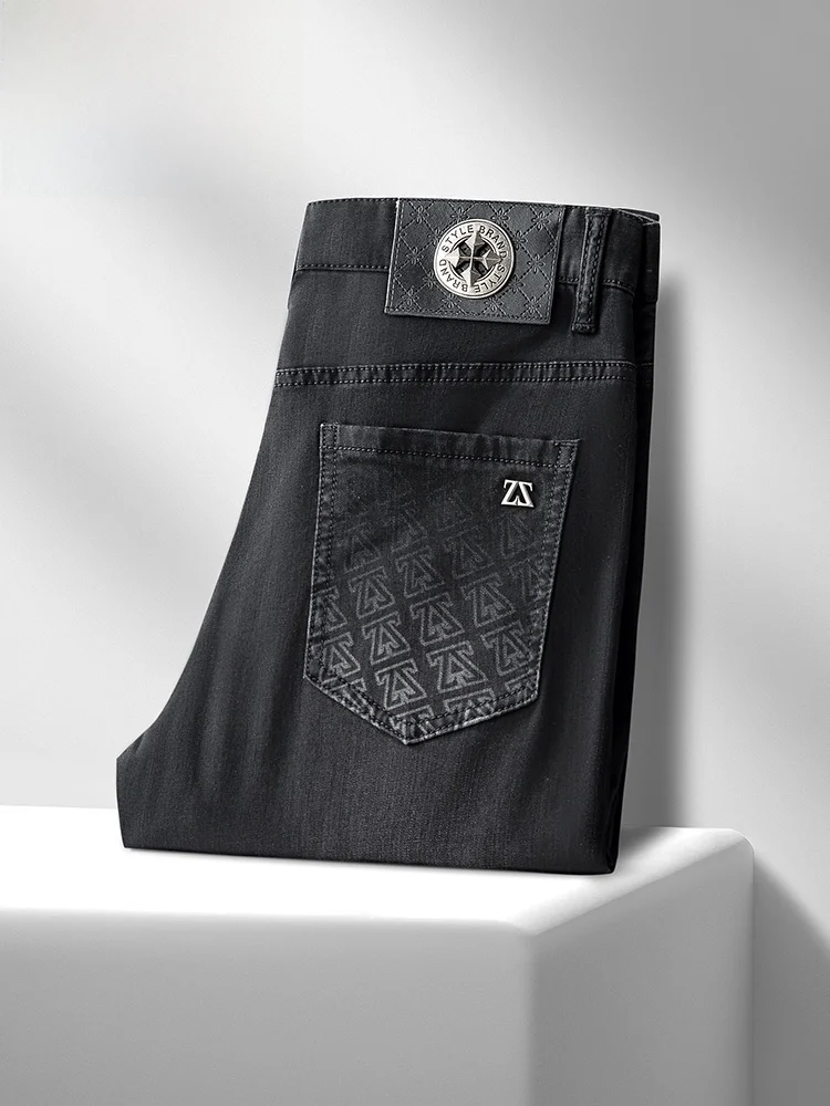 

TUCANO Men's Slim Fit Straight Leg Jeans Summer Lightweight Elastic Casual Long Pants Cotton Stretch Denim Youth Faion
