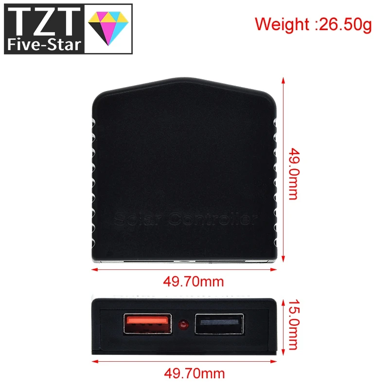 Dual USB 5-18V To 5V 9V 12V 2A/3A PD Fast Charge Solar Panel Power Bank Charge Voltage Controller Regulator With LED Indicator