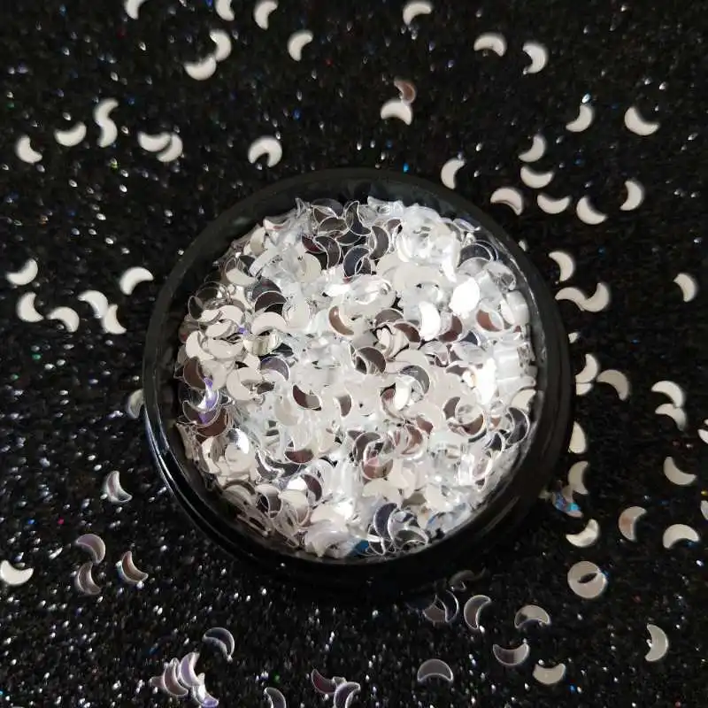 PrettyG Wholesale High Flash Heart Sequin Mirror Silver Sparkle Shaped Glitter For Resin Nail Art DIY Decoration